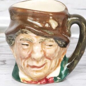 Royal Doulton Miniature Toby Jug,  English Character Paddy Tiny Mug, Face Head